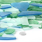 90 Oz Frosted Sea Glass Bulk - Cobalt Blue  Light Green  Clear For Diy Crafts  