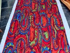 Boris Kroll Carnival Mid Century Danish Abstract 1960   s Barkcloth Vintage Fabric