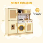 Wooden Kids Kitchen Playset Pretend Play Kitchen W  Real Sounds Lights Pink