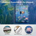 Monet Water Lilies With Cat Wall Art  Framed Vintage Canvas Decor Playful Black