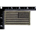 Reverse American Flag Patch  Subdued Ucp acu Foliage Green  Hook Fastener Patch