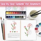 3pcs Watercolor Workbook - 3pcs-watercolor Workbook  Flowers-animals-seaside