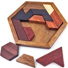 Wooden Geometric Shape Puzzle Board Kids Educational Brain Teaser Toy - New