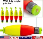 5pcs Red Green Eva Foam Round Bobbers Snap-on Spring Floats Saltwater Freshwater