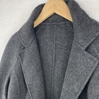 Boiled Wool Jacket Jacket Womens M Blazer Seamed Open Front Gray