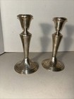 Vintage Pair Gorham Sterling Silver 7  Hollowware Weighted 818 Candlesticks