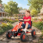Go Kart For Kids  Pedal Go Cart With Adjustable Seat  Eva Wheels  Red