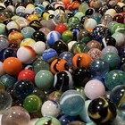 50 Classic Glass Marbles     Assorted Swirls  Cat   s Eyes  Collectible Lot