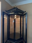 Large Black Lacquer Oriental Asian Illuminated Display China Cabinet