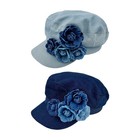 Women s Floral Denim Newsboy Cap Handmade Flower Decor Casual Hat For Artists