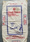 Vintage Eshelman Red Rose Porker Medicated Cotton Feed Sack 100 Lbs  