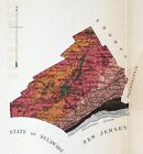 1884 Pennsylvania Geology Map Delaware County Chester Media Philadelphia Area
