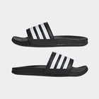 Adidas Adilette Comfort Slides Sandal - Black And White Men s 10   Women s 11