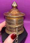 Tibetan Prayer Wheel Copper And Brass Table W mantra Roll Inside  Vintage  0858 