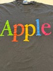 Vintage Rare Apple Computers Rainbow Logo Spell Out Single Stitch T-shirt Large