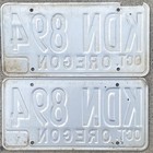 1969 1970 Oregon License Plate Pair - Original Condition