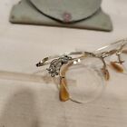 Vtg Diamante Bausch   Lomb B l 12k Gf Eyeglasses W case Women 50s Ultra Rare 