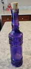 Cobalt Blue Purple Imperial Glass Bottle Rope Design 11 5  Tall Vintage W Cork