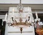 Large French Empire Style Bronze Crystal Chandelier 12-light  Antique Vintage