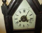New Haven Jerome   Company Gothic Steeple Clock Maple Mahogany 1880 s