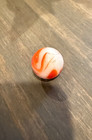 Art Glass Swirl Marbles Orange And White Orange Creme 6 8  Marble King  Peltier 