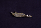 Vintage German 835 Silver Twin Leaf Brooch - 5cm Mid-century Handarbeit Pin