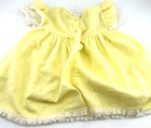 Vintage Girls Dress Yellow Sz 12 Mo Baby Toddler Dot Lace Ruffle