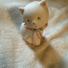 Vintage White Cat Kitten Kitty Figurine Porcelain Ceramic Bisque