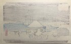 Woodblock Print Hiroshige Utagawa Snow At Takanawa Night Ukiyo-e Japan