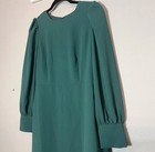 J  Crew Long Sleeve Shift Dress Crepe Green Size 6 Nwt J2205 Knee Length
