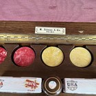 Vintage B Altman Co Inlaid Wood Poker Chip Set Box Antique Catalin  Bakelite 