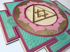 Wooden Ganesh Yantra  With Motif Ganesh Yantra Wall Art  Sacred Geometry - 50cm