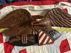 Folk Art Carved Oak Eagle With Shield