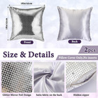 4 Pcs Silver Disco Ball Pillow Covers 18x18 Inch Sequin Glitter Decorative Pillo