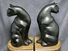 Pair Of French Art Deco Cat Bookends By Jacques  nam  Lehmann C1930