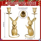 2 Pcs Christmas Mouse Candle Holders 8 25  Metal Taper Stand Cute Animal Decor