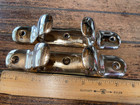 Vintage Pair Of Cast Polished Bronze 7 1 2  Chocks