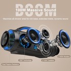  Extreme Boom Pro Loudtooth Speaker With 100w Stereo Sound  Extra Bass  Blue