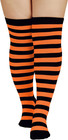 Plus Size Thigh High Socks For Women Thick Striped Cotton Extra Long Over The   