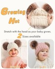 Cozy Toddler Winter Knit Beanie Hat With Double Faux Fur Pompoms For Kids