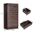 7 Drawer Chest Dresser - Bedroom Tall Bedside Nightstand Cabinet Anti-tip Brown