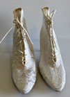 Vtg Special Occasions By Saugus Shoe White Lace Boots Size 7b Wedding bridal