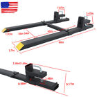 4000lbs 60  Tractor Clamp On Pallet Forks Bucket Quick Attach W  Stabilizer Bar