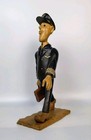 Vintage Italian Hand Carved Wood Airline Pilot Captain Figurine 13  Briefcase