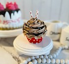 Dezicakes Fake Cupcake  Artificial Food Chocolate Peppermint Christmas Cupcake