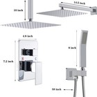 Shower Faucet Set 8-16  Rainfall Shower Head Combo System With Mixer Valve Kit