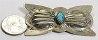 Vintage Navajo Sterling Silver Old Pawn Turquoise Bow Brooch Pin Has Damage