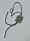 Old Pawn Navajo Handmade Sterling Silver Turquoise Eagle Bird Bolo Tie No Tips