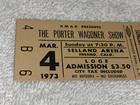 The Porter Wagoner Show Unused 1973 Concert Ticket  Selland Arena Fresno Ca