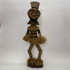 Vintage 22  Pende Minganji Spirit Dancer Doll African Folk Art Wood Fiber 20thc